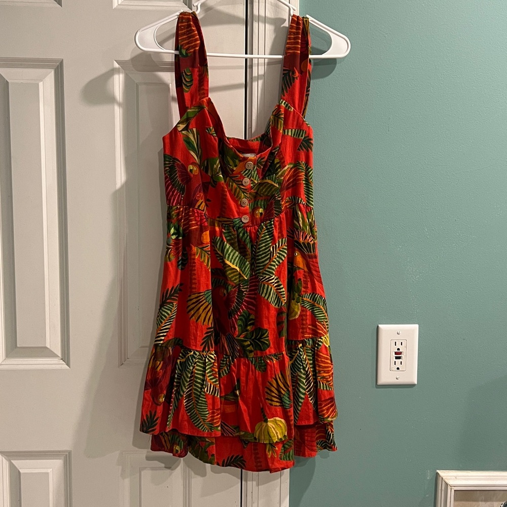 Farm Rio Red forest birds mini dress - Picture 2 of 6